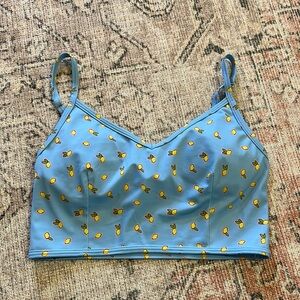Kortni Jeane Blue Lemon Print Swim Top